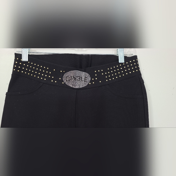 Black with gold dots women's pants size medium - Picture 2 of 6